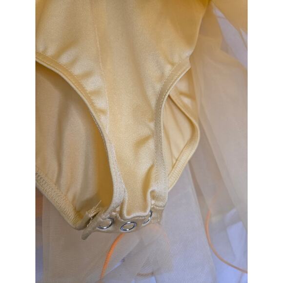 WEISSMAN Showtime 17022 Orange Floral Lace Sequin Tutu Dance Costume XSC 4/5 - Picture 9 of 15